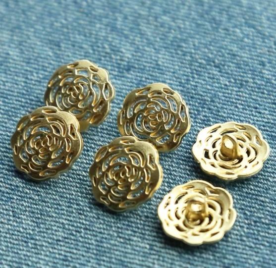 Flower Design Sewing Metal Buttons For Blouse
