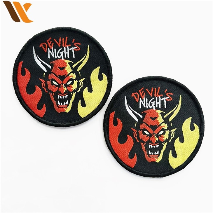 Black Woven Patch With Devil As Logo 2